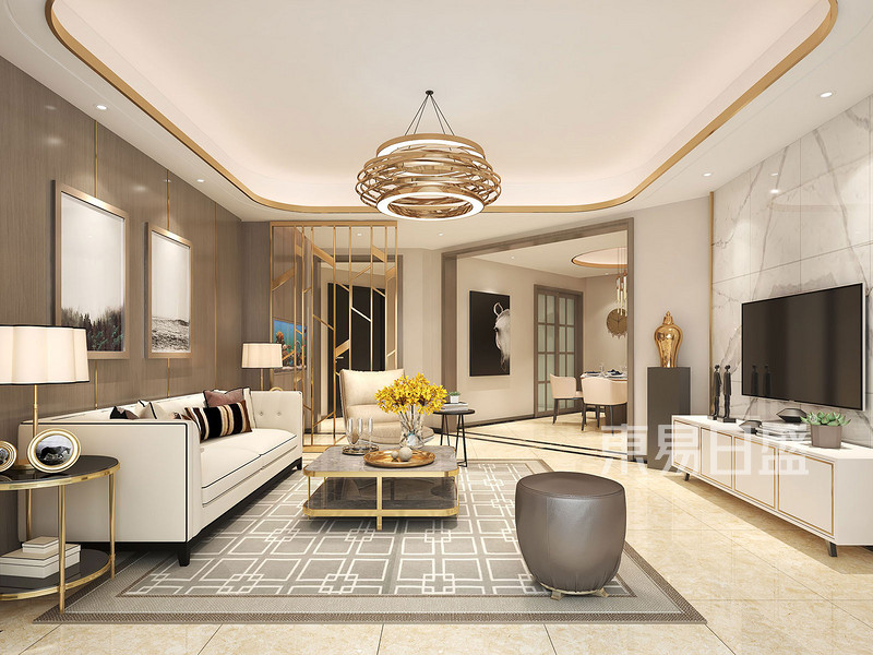 120㎡三居室現(xiàn)代輕奢風(fēng)格裝修案例