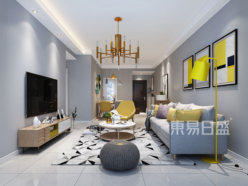 119㎡三居室北歐風(fēng)格裝修案例