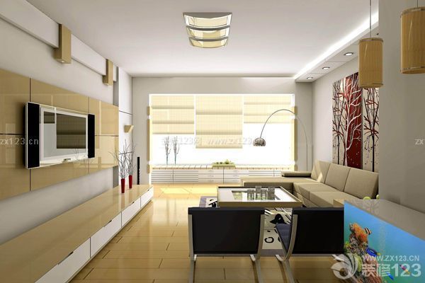 小客廳背景墻——平行布局